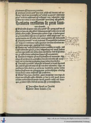 Scolaris recessurus sic petat favorem abeundi