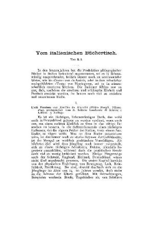 Vom italienischen Büchertischen