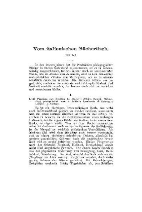 Vom italienischen Büchertischen