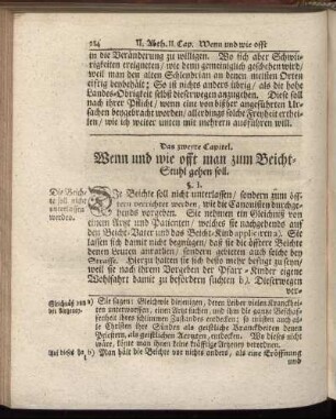 Das zweyte Capitel. Wenn und wie offt man zum Beicht-Stuhl gehen soll.