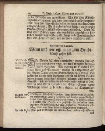 Das zweyte Capitel. Wenn und wie offt man zum Beicht-Stuhl gehen soll.