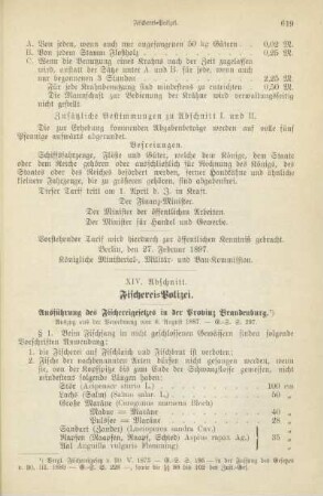 XIV. Abschnitt. Fischerei-Polizei