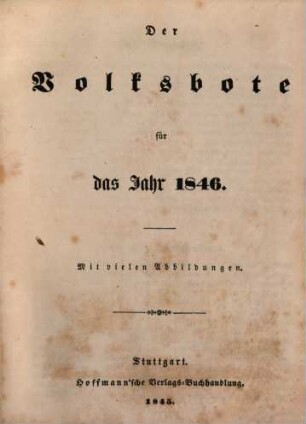 Der Volksbote : für d. Jahr .., 1846 (1845) = Jg. 3