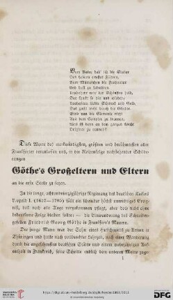 Göthe´s Großeltern und Eltern