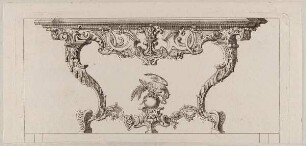 Grund- und Aufriss eines Tisches, Blatt 6 aus der Folge "Livre des Tables françoises nouvellement inventées par C.F. Rudolph"