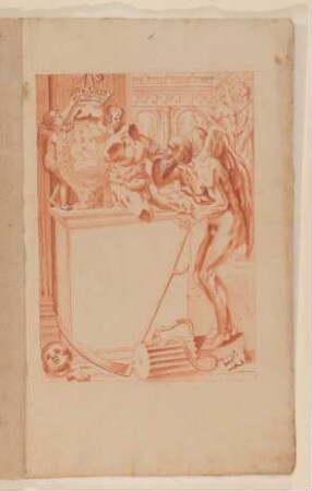 Zeichnung nach dem Frontispiz von François Perriers "Icones et Segmenta Nobilium Signorum et Statuarum..." (1638)