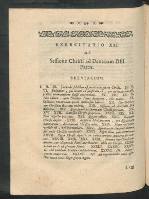 Exercitatio XXI. De Sessione Christi ad Dexteram Dei Patris