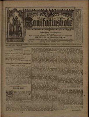 Ausgabe vom Sonntag, den 11. November 1917.
