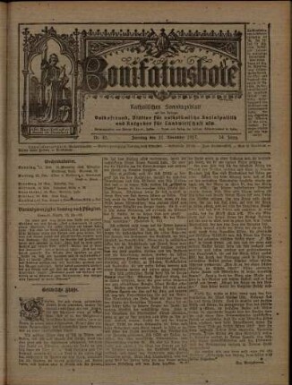 Ausgabe vom Sonntag, den 11. November 1917.
