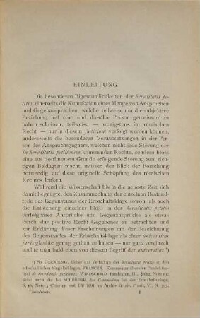 Beiträge zur Geschichte der Erbschaftsklage