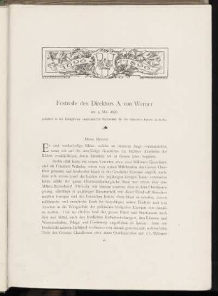 Festrede des Direktors A. von Werner am 4. Mai 1896, gehalten in der Königlichen akademischen Hochschule für die bildenden Künste zu Berlin.