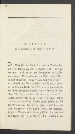 Vorrede zum zweiten und dritten Bande.