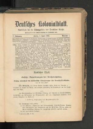 1. April 1891. Nummer 7.