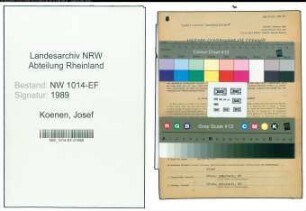 Entnazifizierung Josef Koenen , geb. 23.06.1894 ()