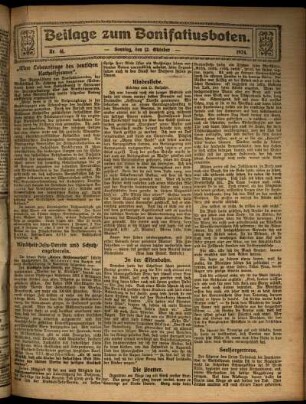 Zweite Ausgabe vom Sonntag, den 12. Oktober 1924.