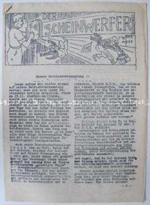 Hektografiertes Mitteilungsblatt der KPD Hamburg-Harburg