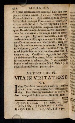 434-456, Articulus IV. Vita in Visitatione.
