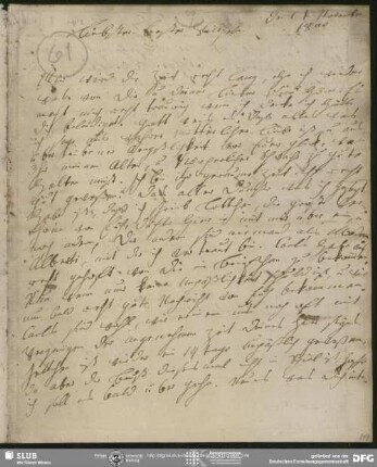 Eigenh. Brief von Johanna Christiane Erdmuthe Schlegel an August Wilhelm von Schlegel, Hannover, 09.11.1800