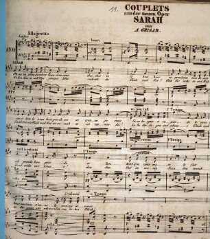 Couplets aus der neuen Oper Sarah