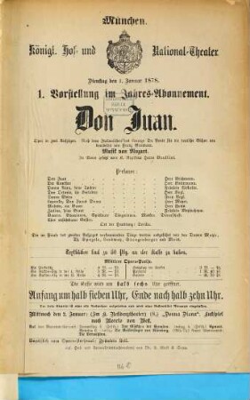 Königliches Hof- und Nationaltheater. 1878