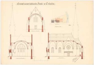 Sankt Bonifatius, Bad Salzuflen: Lageplan und Schnitte (1:100)