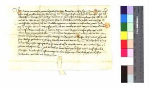 Lehenrevers des Conrad von Wittstadt gen. von Hagenbuch gegen Abt Johann zu Ellwangen um alle die Teile und Lehen zu Heuchlingen (Heuchelheim), die sein sel. Vater Conrad von Wittstadt besessen