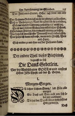 Der andere Theil dieses Büchleins, begreifft in sich Die Danck-Gebetlein.