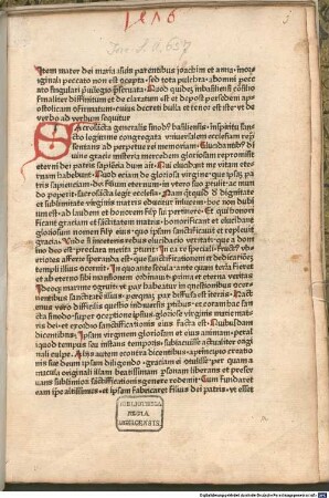 Officium de sancta Anna, de sancto Joachim et de sancto Joseph : mit einem Gebetsanhang. Mit Vorrede und dem Konzilsdekret 'Elucidantibus' zur Unbefleckten Empfängnis Mariens, Basel 17.9. »1430« [vielm.: 1439]