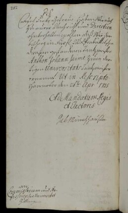 Anstellung des Universitätstanzmeisters Antoine Le Jaime.