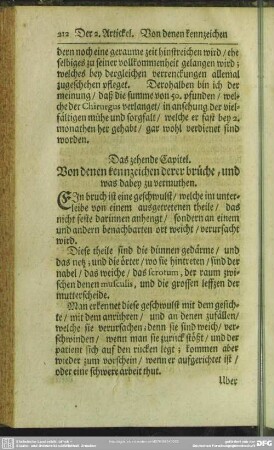 Das zehende Capitel. Von denen kennzeichen derer brüche, und was dabey zu vermuthen