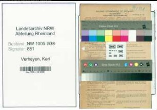 Entnazifizierung Karl Verheyen , geb. 31.08.1895 (Angestellter)