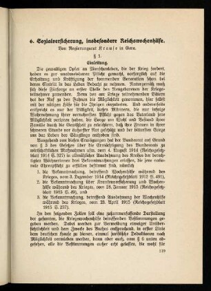 119-136, 6. Sozialversicherung, insbesondere Reichswochenhilfe