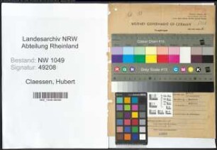 Entnazifizierung Hubert Claessen , geb. 09.07.1913 (Rechtsanwalt)