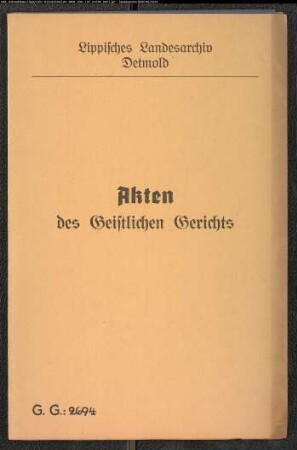 Kaufmann S. Bornheim zu Oerlinghausen gegen den Küster Voß zu Schötmar, wegen einer Geldforderung