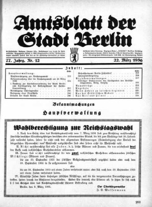 1936,12: Nr. 12, 22. März 1936