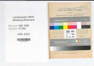 Entnazifizierung Erich Hirth, geb. 25.10.1909 (Verw.Oberinspektor)