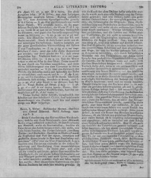 Callimachus: Hymnen. Übers. v. C. Schwenck. Bonn: Weber 1821