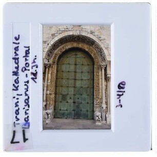 Trani, Kathedrale San Nicola Pellegrino : Westfassade, Hauptportal (Barisanus-Portal)