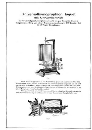 Universalkymographion Jaquet mit Uhrwerkantrieb