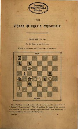 The chess player's chronicle. 6. 1846