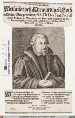 Bildnis Georg Müller (lat. Mylius)