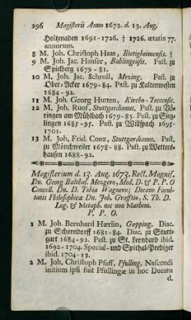 Magisterii Anno 1673 - 1675