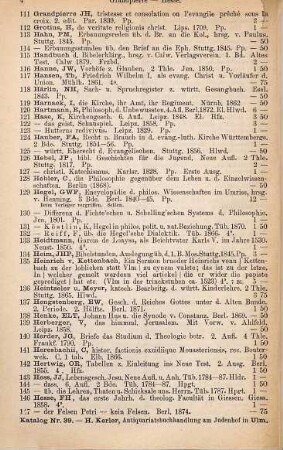 Antiquarischer Katalog von Heinrich Kerler, 39