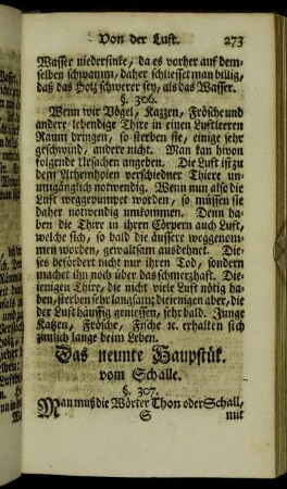 Das neunte Hauptstük. vom Schalle.