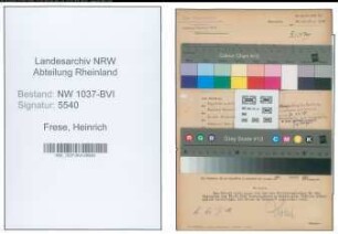 Entnazifizierung Heinrich Frese , geb. 23.06.1903 (Angestellter)