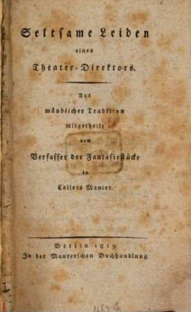 Seltsame Leiden eines Theater-Direktors