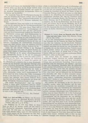 262-265 [Rezension] Klausner, Joseph, Jesus von Nazareth