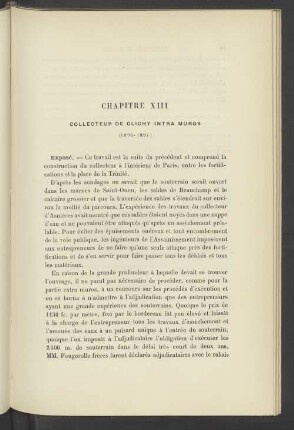 Chapitre XIII Collecteur De Clichy Intra Muros