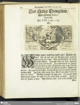 Das Heilige Evangelium, Am Sontag Judica lautet bey Joh. VIII. v. 46.-59.