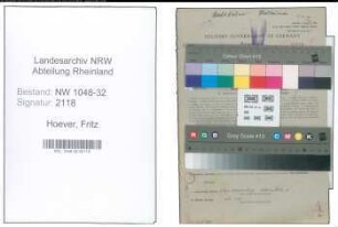 Entnazifizierung Fritz Hoever , geb. 09.01.1897 (Architekt)
